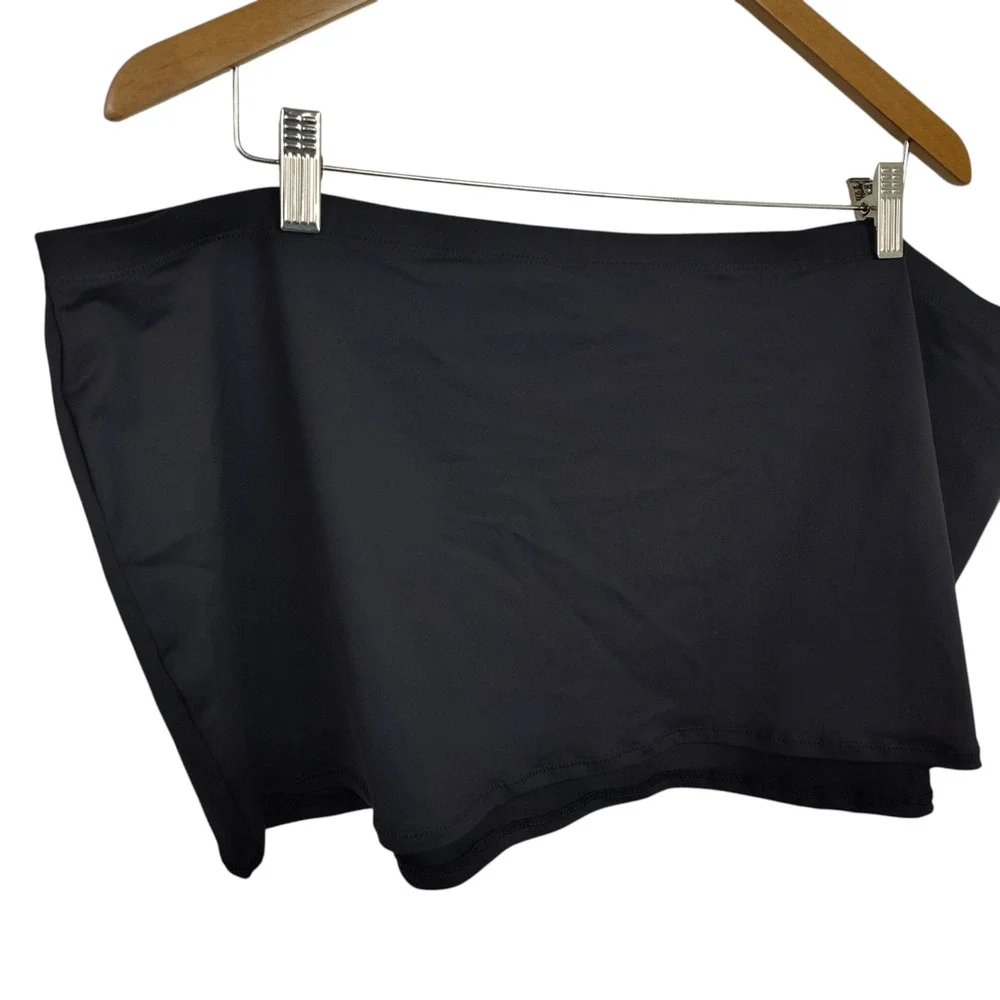 Skims Swim Micro Mini Skirt Womens 4X Black Onyx Recycled Swimwear Coverup NWT